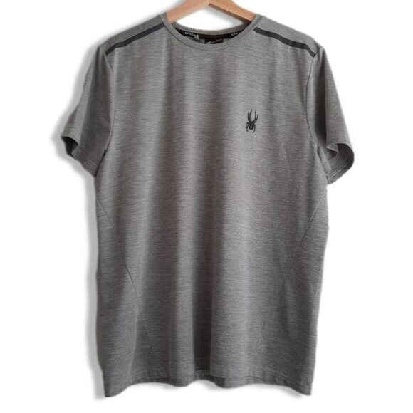 SPYDER Active Sport Crewneck Jersey T-shirt Top Grey Men's Sz L - Picture 1 of 10
